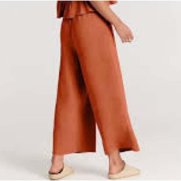 Luneh Casual Set RoundNeck Ruffle Hem Tank-Top,High-Waist,Wide-Leg Pant,Size Lg - Picture 2 of 11